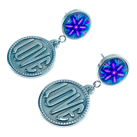 Ultra Violet Love Rocks Earrings - Picture 3 of 4